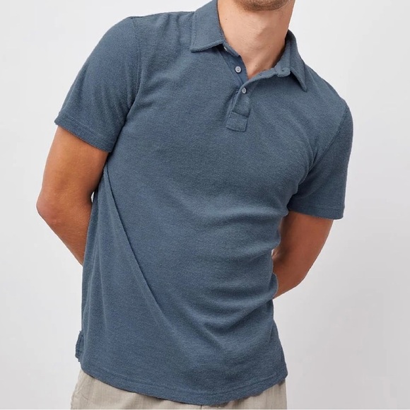 NWT Rails Rhen Polo Shirt Terry Blue Mirage in Terry Blue Mirage XXL - Picture 1 of 11